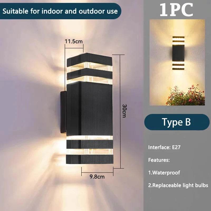 LED Wall Sconce Light with E27 Replaceable Bulb – Waterproof Outdoor & Indoor Wall Lamp for Bedroom, Balcony, Garden, and Stair Lighting - Emprize360