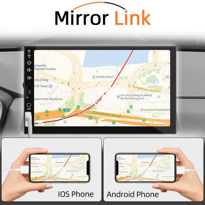 "7" 1 Din Car Radio with CarPlay, Android Auto, HD Touch Screen, Bluetooth, FM, AUX, MirrorLink - Universal Multimedia Player" - EMPRIZE 360