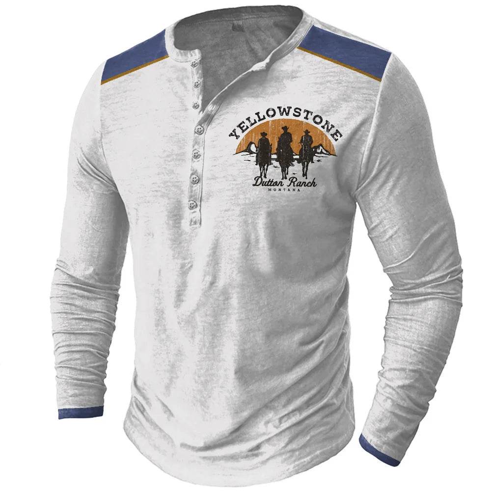 Rugged Vintage USA Oversized Long Sleeve T-Shirt for Men with Bold Graphic - Emprize360