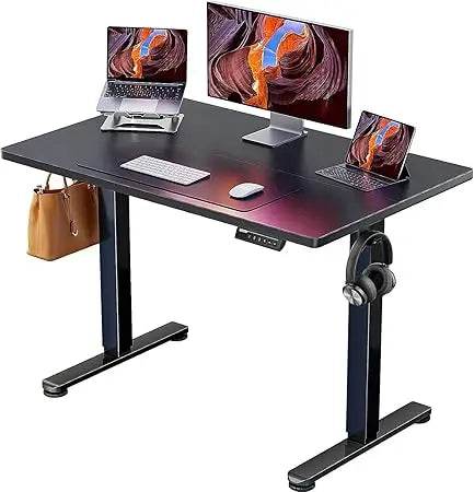 Height Adjustable Electric Standing Desk, 63 x 28 Inches Large Sit Stand up Desk, Large Memory Computer Home Office Desk with T - Emprize360