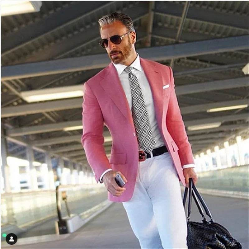 Elegant Italian Suit – 2-Piece Groom & Prom Tuxedo with Elbow Patches - Emprize360