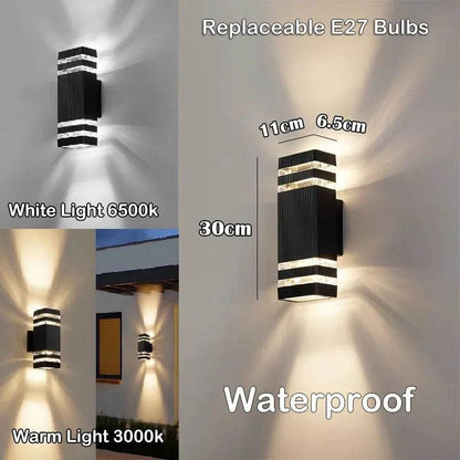 E27 Up-Down LED Outdoor Wall Sconce – IP65 Waterproof Porch & Front Door Lighting - Emprize360