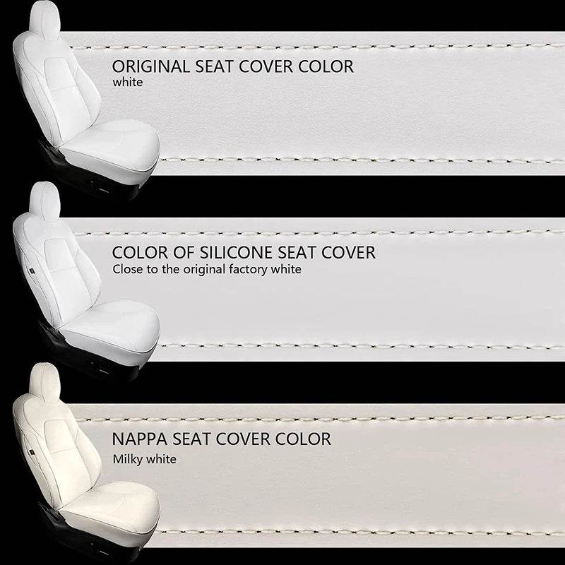 Custom Tesla Model Y Seat Covers – White, Black & Red All-Weather Protection for 2020-2023 - Emprize360