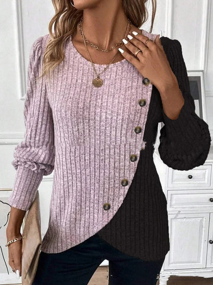 New Women's Long Sleeve round Neck T-shirt
