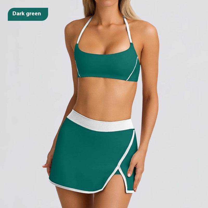 Sports Bra Skirt Set for Running, Fitness, and Outdoor Workouts - Emprize360