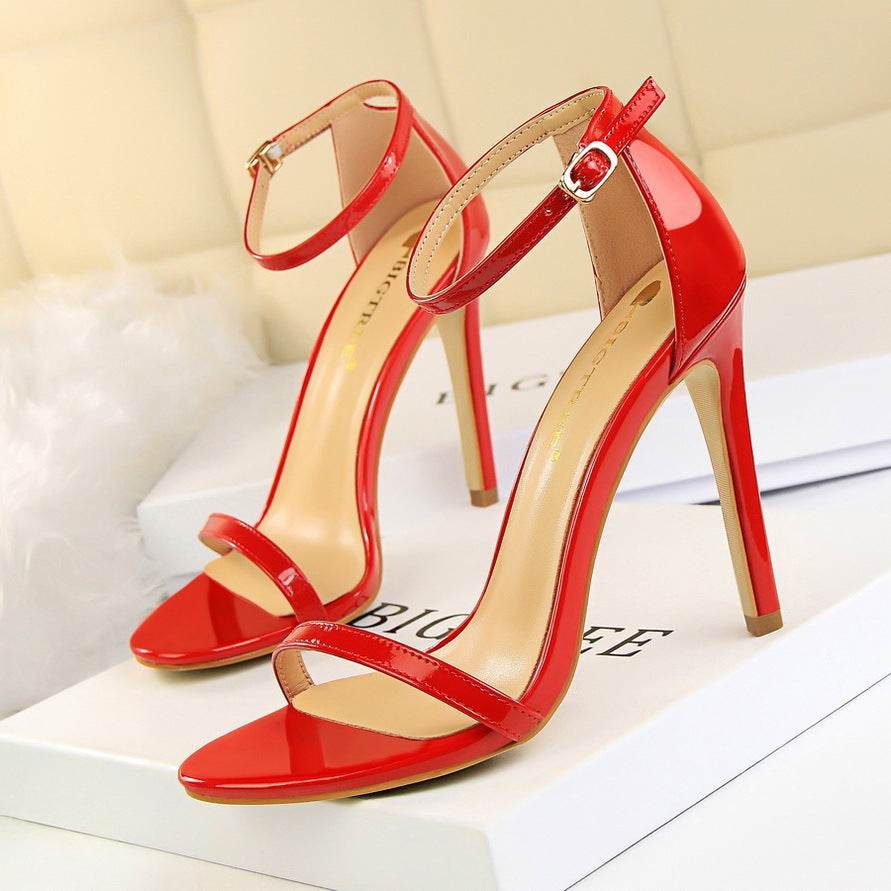 Summer Fashion High-heeled Patent Leather Sandals - Emprize360