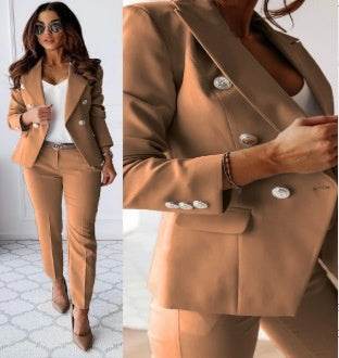European & American Style Women's Casual Suit – Solid Color - Emprize360