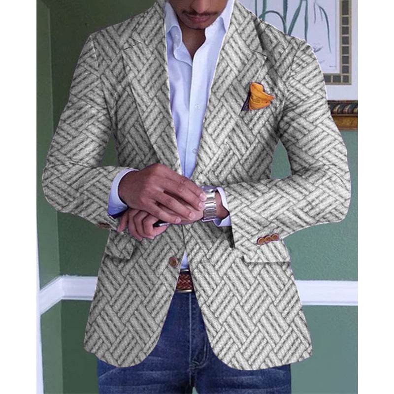 Men's Single Row Two Button Plaid Blazer - Emprize360