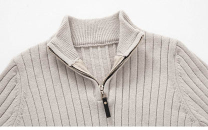 Men's Long-sleeved Half-turtleneck Zip-up Sweater - Emprize360