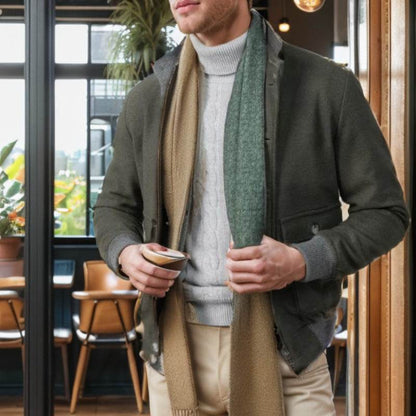 Men's Design Long Sleeve Stand Collar Top - Emprize360
