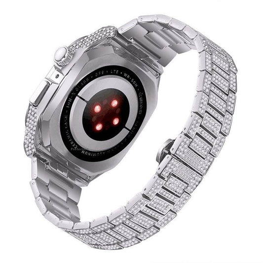 Luxury Full Diamond Inlaid Smart Watch with Metal Strap - Emprize360