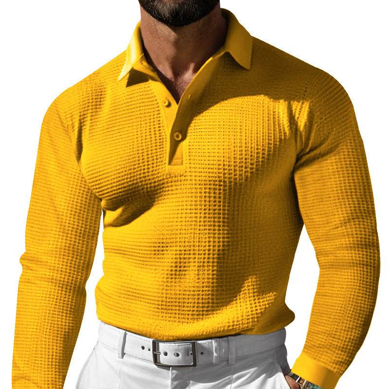 Long Sleeve Lapel Button Casual T-Shirt – Relaxed Vacation Style - Emprize360