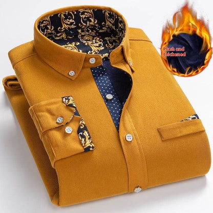 Men's Winter Corduroy Fleece Shirt – Warm and Comfortable - Emprize360