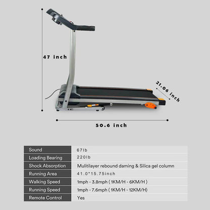 Compact Folding Treadmill with LCD Display – Cardio Exercise Machine for Walking & Running" - EMPRIZE 360