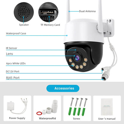"Monocular Ball Q19B 4K 8MP Network Camera – Black and White High-Resolution Surveillance - EMPRIZE 360