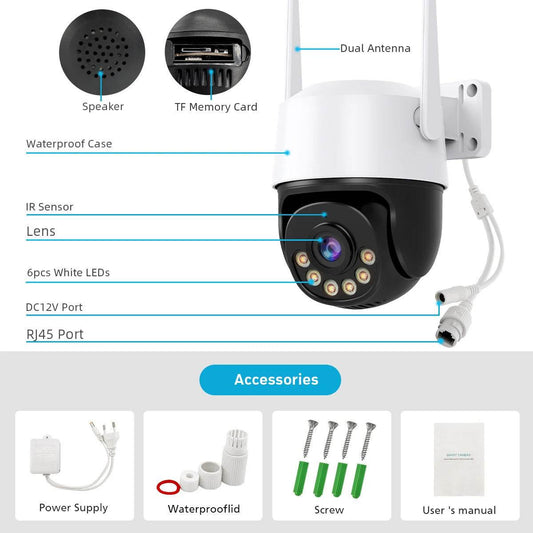 "Monocular Ball Q19B 4K 8MP Network Camera – Black and White High-Resolution Surveillance - EMPRIZE 360