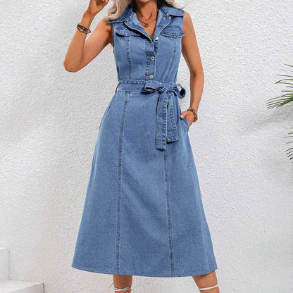 Women's Clothing Retro Waist-controlled Slimming Denim Dress - Emprize360