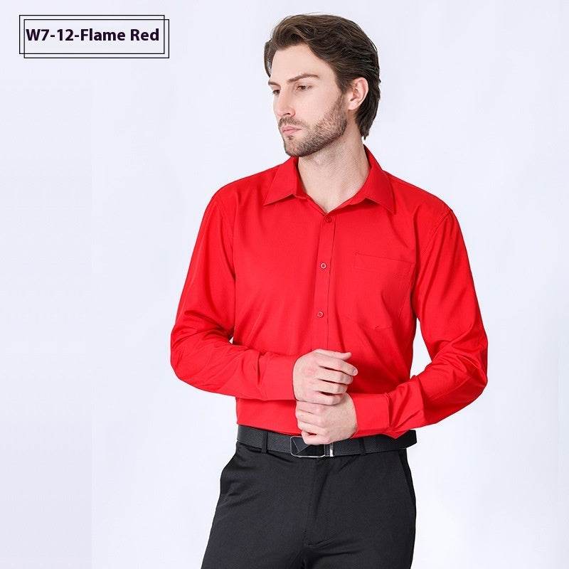 "Men's Long Sleeve Non-Iron Stretch Shirt – Minimalist Business Professional Style - EMPRIZE 360