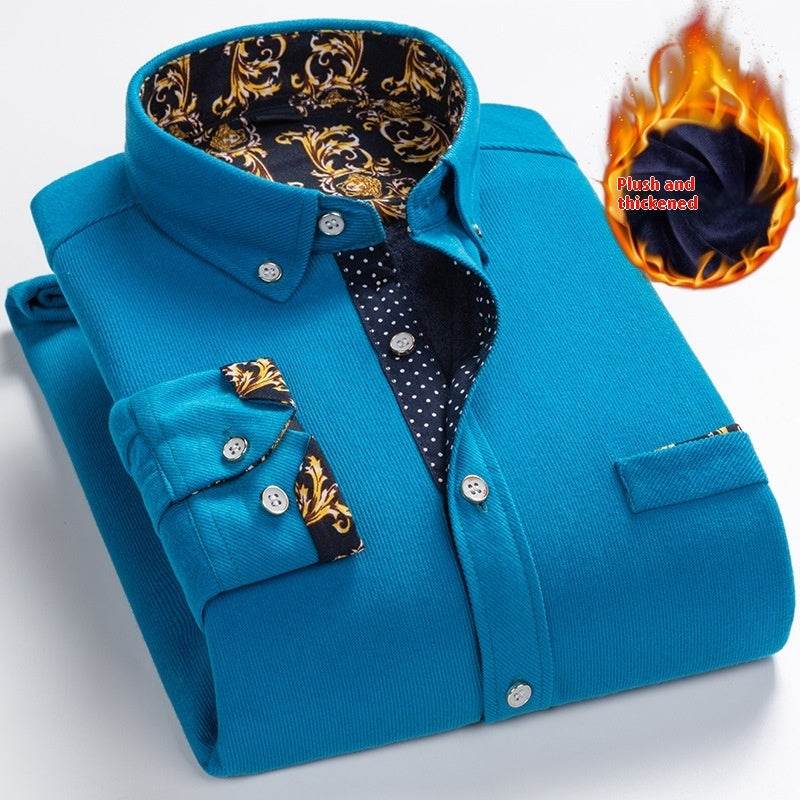 Men's Winter Corduroy Fleece Shirt – Warm and Comfortable - Emprize360