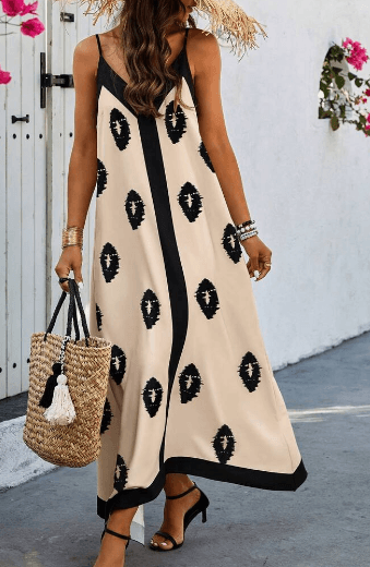 Women’s Two-Tone Sleeveless Maxi Dress - Casual Summer Look - Emprize360