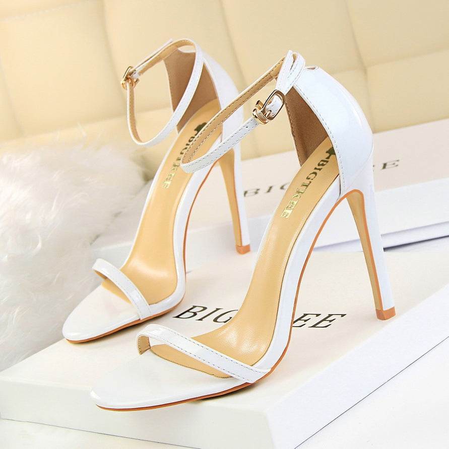Summer Fashion High-heeled Patent Leather Sandals - Emprize360