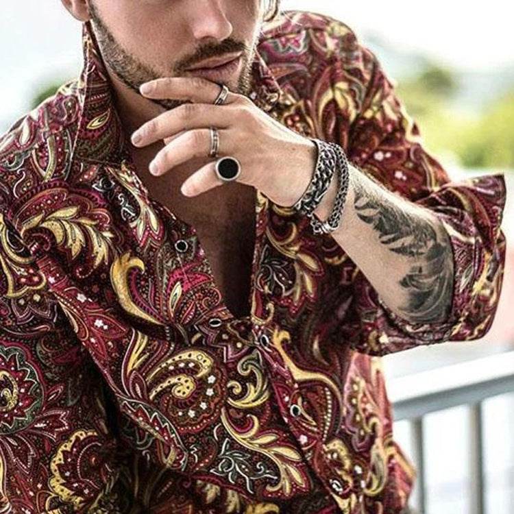 Trendy Men's Vacation Casual Top – Fashionable Pattern Print Shirt" - EMPRIZE 360