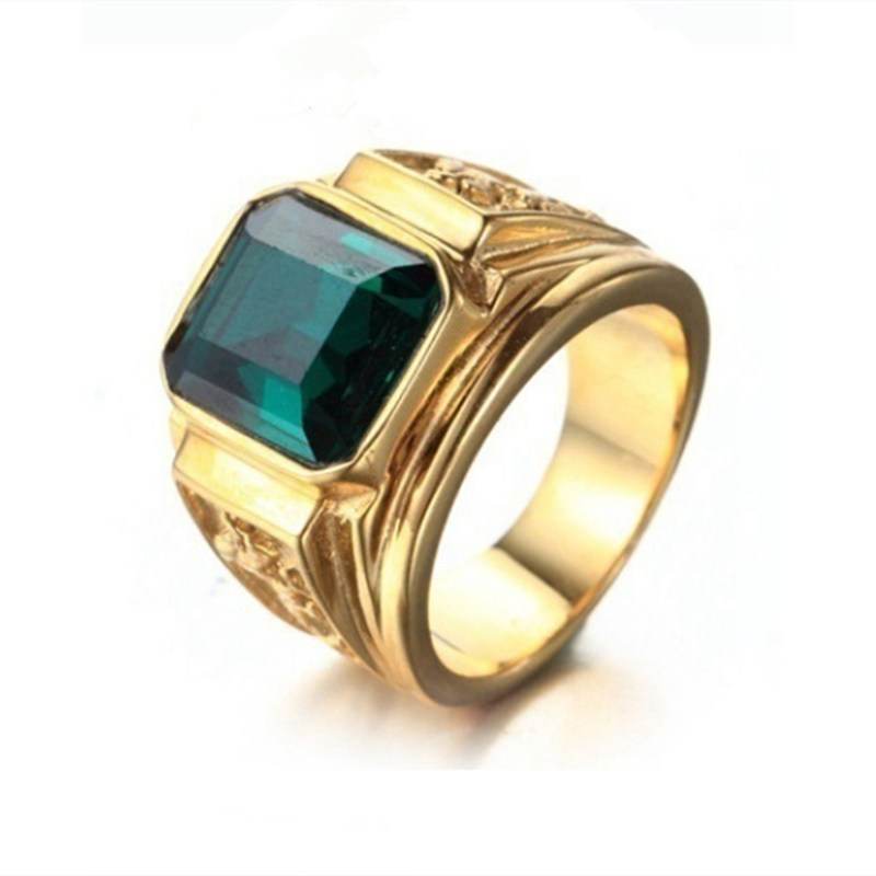 Trendy Fashion Rings Vintage Men's Gold Diamond Rings - Emprize360