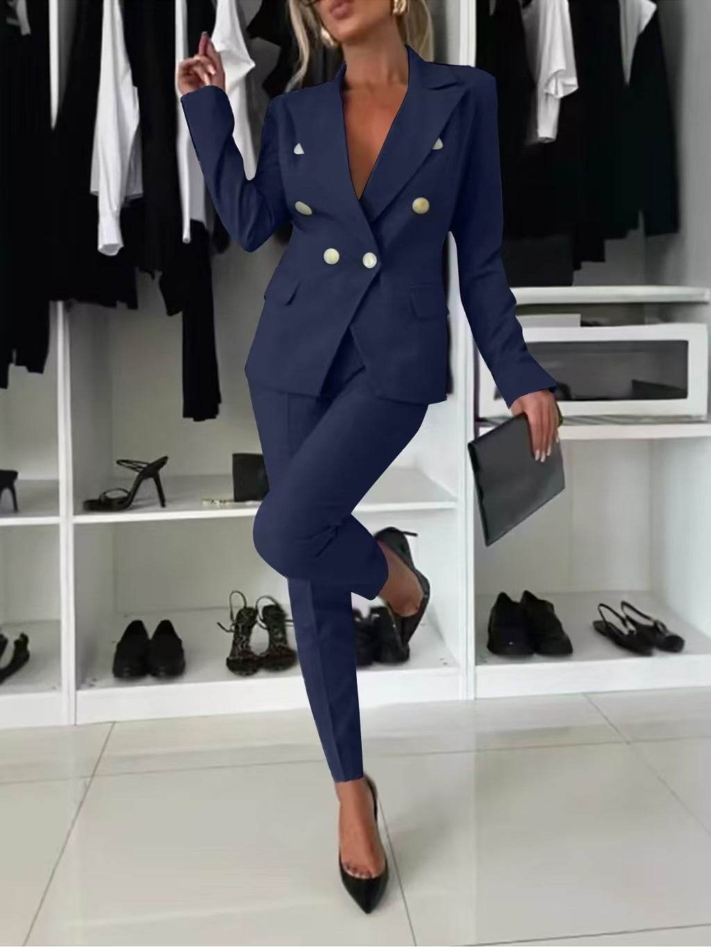 European & American Style Women's Casual Suit – Solid Color - Emprize360