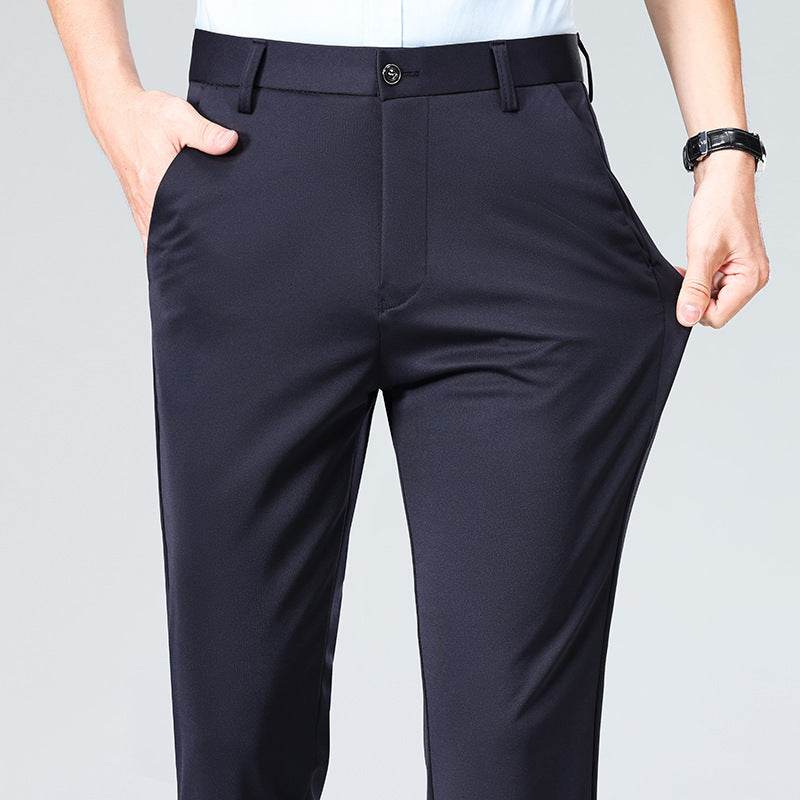Men's High-Waist Four-Sided Elastic Ice Silk Trousers – Breathable and Comfortable - Emprize360