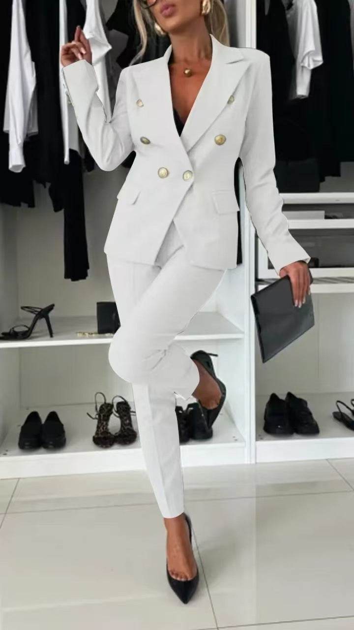 European & American Style Women's Casual Suit – Solid Color - Emprize360