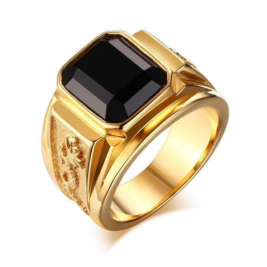 Trendy Fashion Rings Vintage Men's Gold Diamond Rings - Emprize360