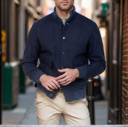 Men's Design Long Sleeve Stand Collar Top - Emprize360