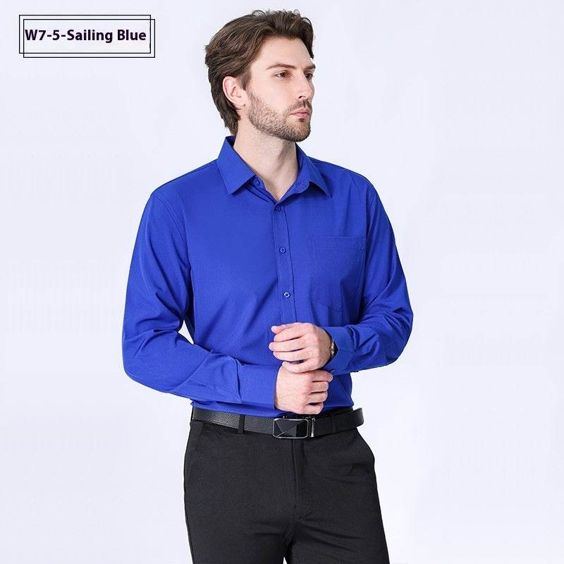 "Men's Long Sleeve Non-Iron Stretch Shirt – Minimalist Business Professional Style - EMPRIZE 360
