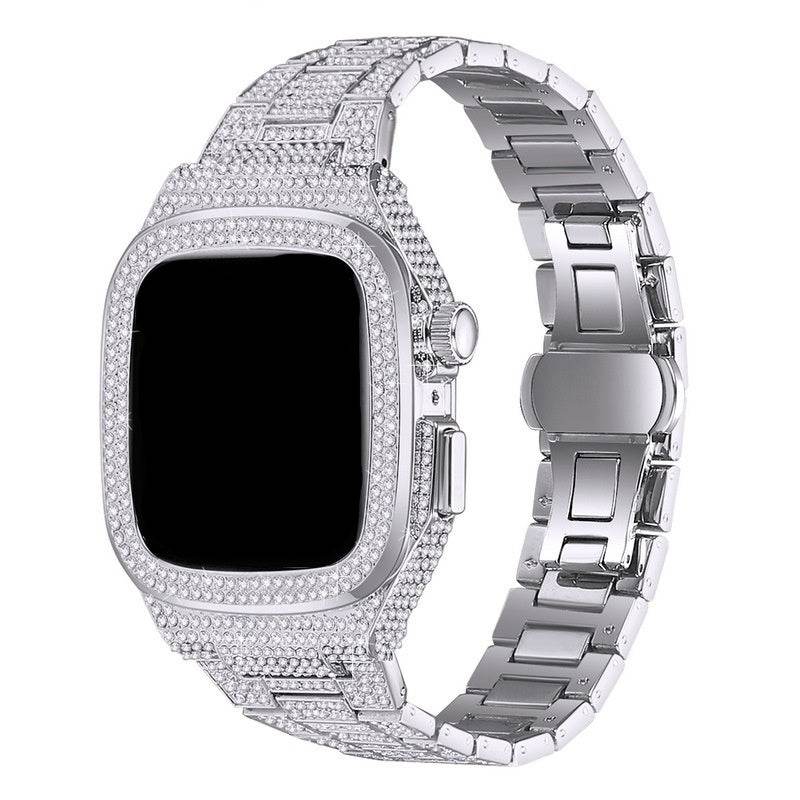 Luxury Full Diamond Inlaid Smart Watch with Metal Strap - Emprize360