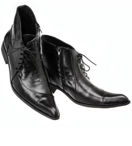 Korean Style British Leather Pointed Men's Boots Fashionable Breathable Men's Shoes - Emprize360