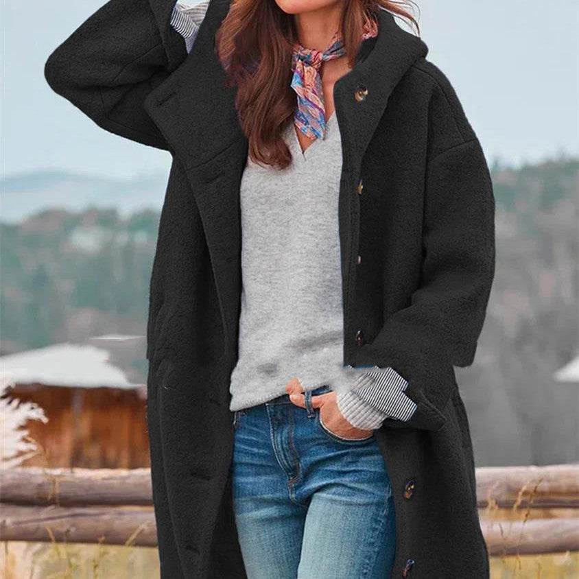 Chic Women's Temperament Tweed Trench Coat - Thickened & Medium-Length - Emprize360