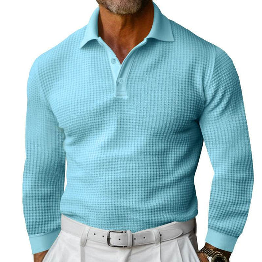 Long Sleeve Lapel Button Casual T-Shirt – Relaxed Vacation Style - Emprize360