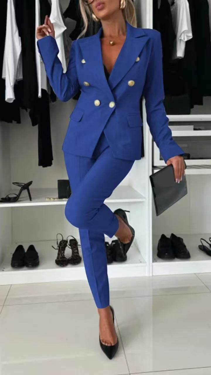 European & American Style Women's Casual Suit – Solid Color - Emprize360