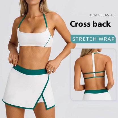 Sports Bra Skirt Set for Running, Fitness, and Outdoor Workouts - Emprize360