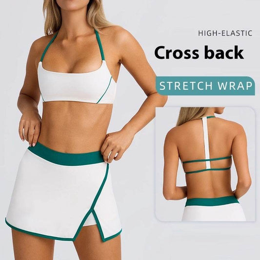 Sports Bra Skirt Set for Running, Fitness, and Outdoor Workouts - Emprize360