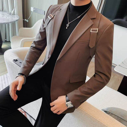 Design Strap Casual Men's Slim Jacket - Emprize360