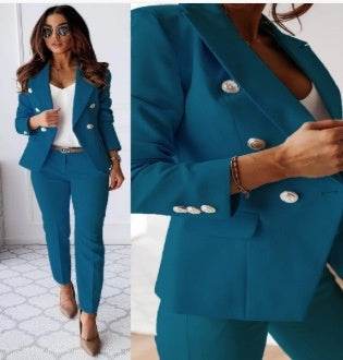 European & American Style Women's Casual Suit – Solid Color - Emprize360