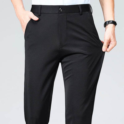 Men's High-Waist Four-Sided Elastic Ice Silk Trousers – Breathable and Comfortable - Emprize360