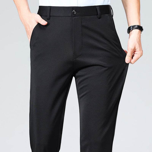 Men's High-Waist Four-Sided Elastic Ice Silk Trousers – Breathable and Comfortable - Emprize360