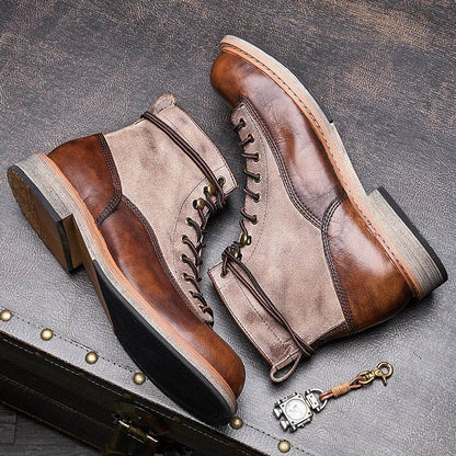Motorcycle Leather Boots Men's Genuine Leather England Style - Emprize360