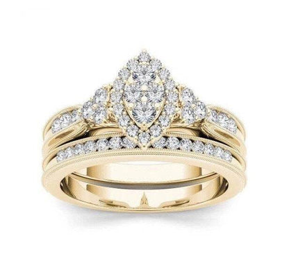 Stylish 18K Gold Micro-Set Zircon Matching Rings for Men & Women – Elegant Couple Jewelry - Emprize360