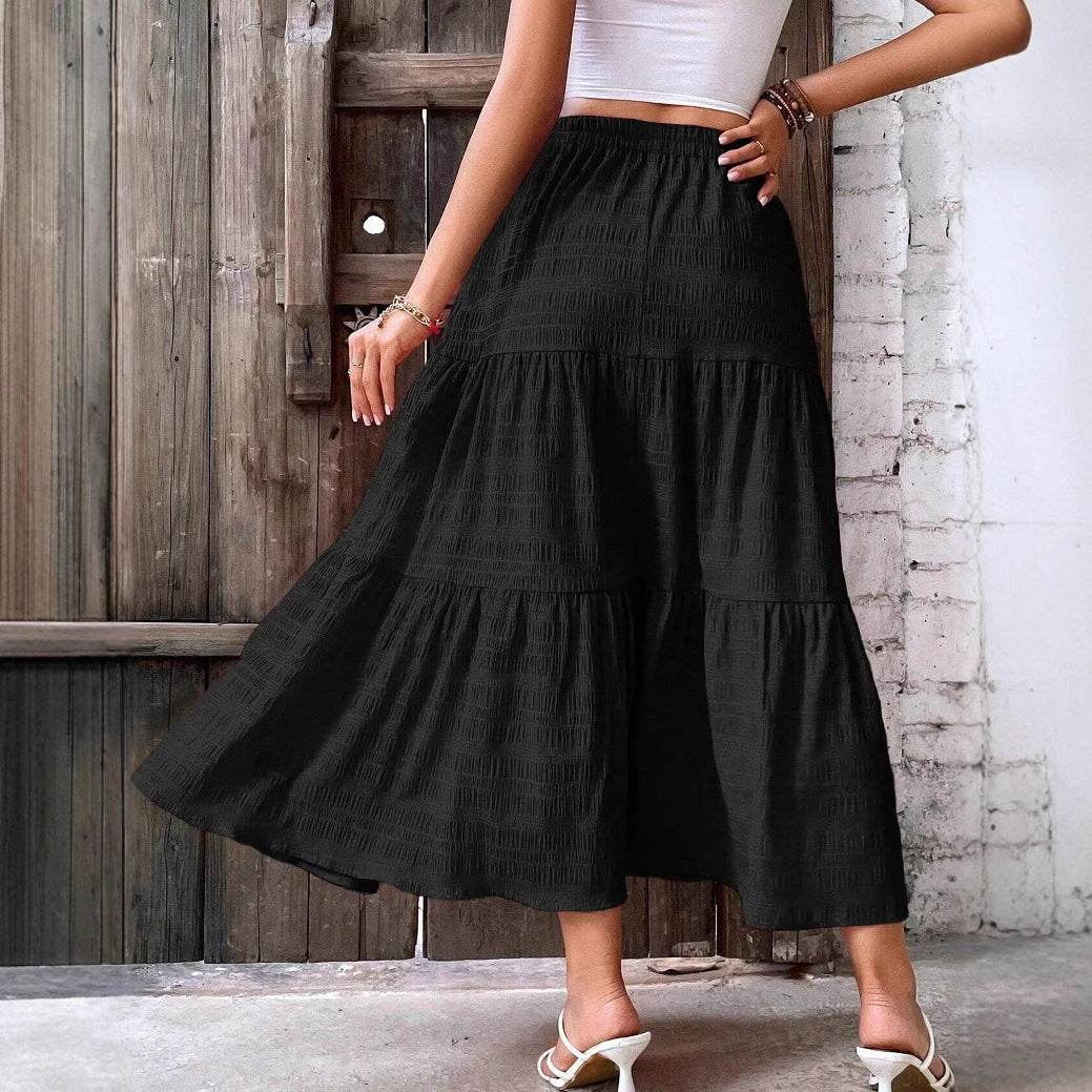 Women's Mid-Length Pleated Casual Skirt – Chic and Comfortable - Emprize360