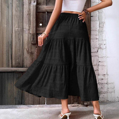 Women's Mid-Length Pleated Casual Skirt – Chic and Comfortable - Emprize360