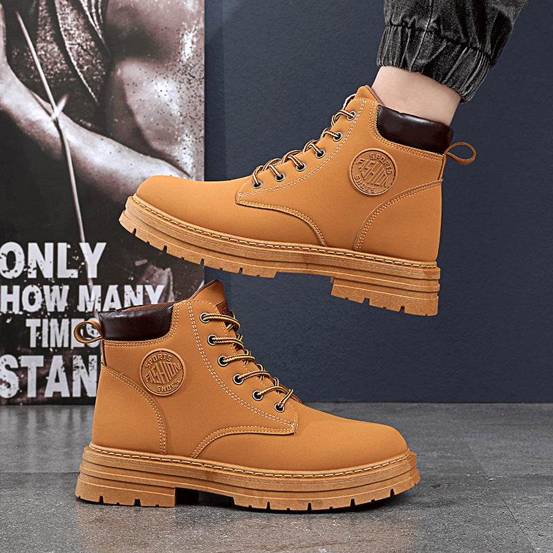 Mens Winter Boots Chunky Mid Heel Shoes Fashion Ankle Boots - Emprize360