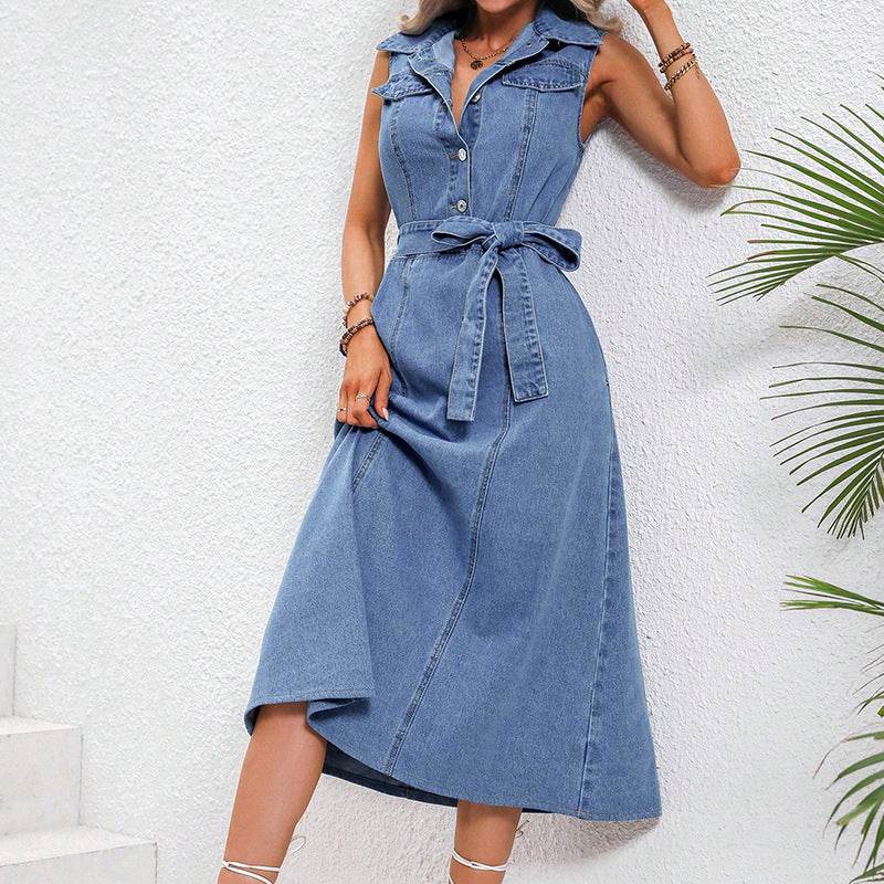 Women's Clothing Retro Waist-controlled Slimming Denim Dress - Emprize360